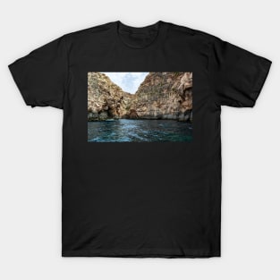 Rocky edges near Blue Grotto, Malta T-Shirt